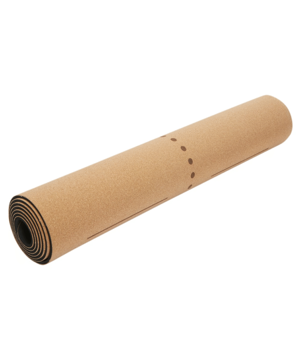 Cork Yoga Mat with Alignment Lines – 72" x 26", 5mm Thick, Non-Slip & Durable - Image 3
